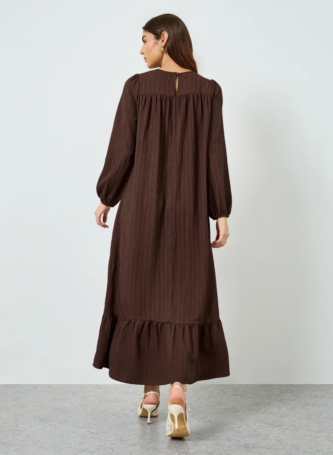 Take Two  Women Brown Textured Maxi Dress for Women | Best Price UAE
